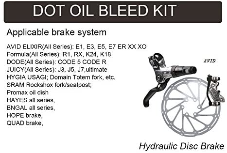 AVID Sram Formula Hayes Bngal Hope Quad Kingdom Promax Bicycle Brake Bleed Kit DOT Oil Hydraulic Disc Tools