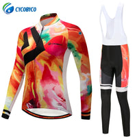 Cycobyco Autumn Colorful Women Cycling Jersey Set /Mountian Bike Wear Ropa Ciclismo Cycling Bicycle Clothes Cycling Clothing