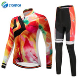 Cycobyco Autumn Colorful Women Cycling Jersey Set /Mountian Bike Wear Ropa Ciclismo Cycling Bicycle Clothes Cycling Clothing