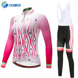 Cycobyco Autumn Womens Cycling Clothing 100% Polyester Bicycle Wear Ropa Ciclismo Cycling Clothes Cycling Jersey Set Peacock