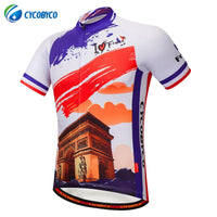 Cycobyco Men's Cycling Jersey Short Sleeve Reflective,Light,Breathable and Quick Drying USA,Italy,France,Brazil,Spain Style