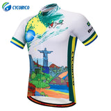 Cycobyco Men's Cycling Jersey Short Sleeve Reflective,Light,Breathable and Quick Drying USA,Italy,France,Brazil,Spain Style