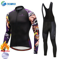 Cycobyco Winter Thermal Fleece Cycling Jersey Bike Clothes Wear Bicycle Clothing Set Long Sleeve Maillot Ropa Ciclismo Invierno