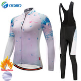 Cycobyco Winter Thermal Fleece Women Cycling Jerseys Mountain Bike Bicycle Uniform Long Sleeve Cycling Clothing Best Gel Pad